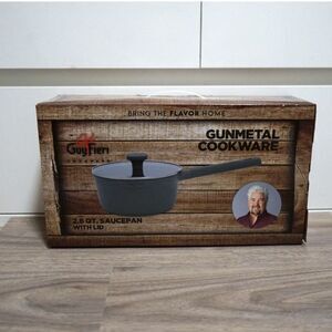 NEW! Guy Fieri SaucePan Gun Metal 2.6 Qt Liter with Lid